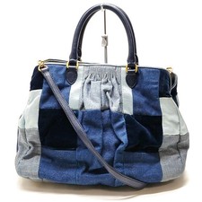 Borsa a mano Miu Miu blu denim