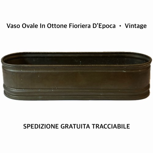 Vaso ovale ottone - ottone, vintage