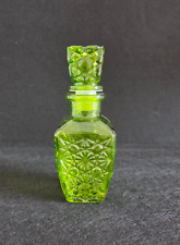 Vintage Bottiglia da Liquore Verde in Vetro Lavorato