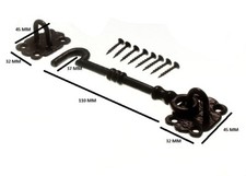 Cabina Gancio Con Occhio 150MM 15.2cm Nero Antico con Viti Confezione Di 20