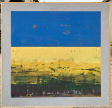 quadri moderni astratti dipinti a mano su legno 81x81cm PAESAGGIO 06