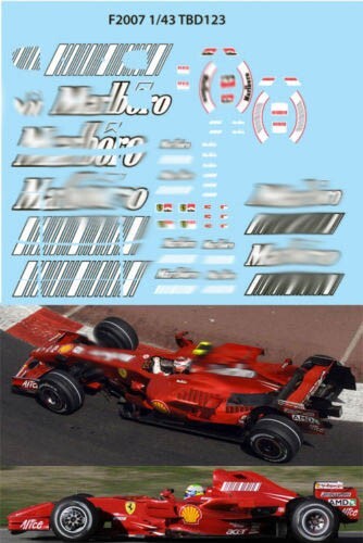Decals per ferrari - 1/43,
