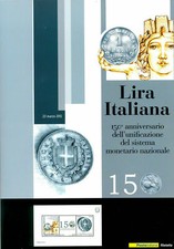 2012 - Folder La Lira Italiana con foglietto in lamina d'argento