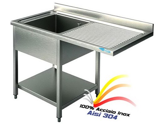 Lavello cm120x70x85 acciaio - in,