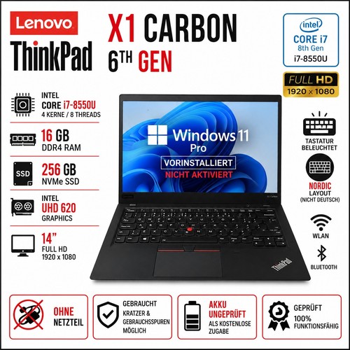 Lenovo thinkpad carbon 6a - thinkpad,
