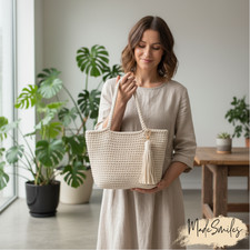 Borsa tote all'uncinetto fatta