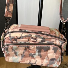 Luglife TROLLEY Tracolla Media in ROSA MIMETICA Rosa RFID Borsa Organizzazione Tote