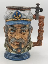 Grande Boccale Da Birra In Ceramica - Capodimonte - Dipinto A Mano