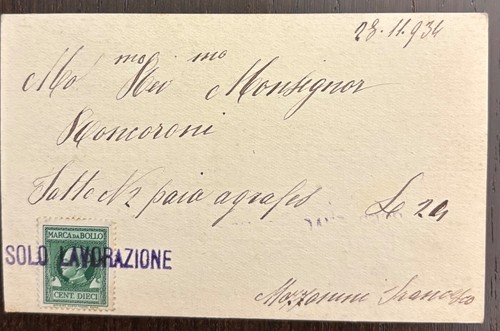 1934 cartoncino pubblicitario - cartoncino,