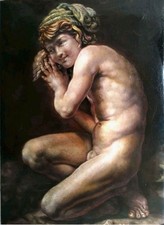 Dipinto Antico Olio su Tela