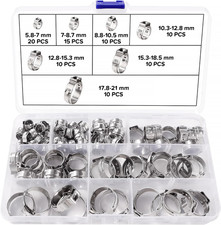 Fascette Stringitubo Acciaio Inox Kit Set 7-21Mm Singolo Morsetto per Tubi 85 Pz