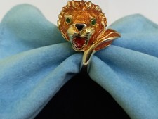 ANELLO LEONE IN ARGENTO PLACCATO ORO 18 KT IMPORTANTE: LEGGERE BENE LA...