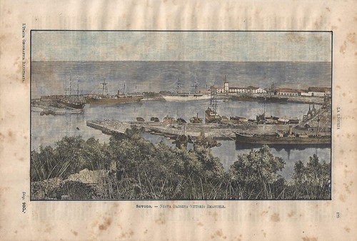 Stampa antica savona veduta - stampa,