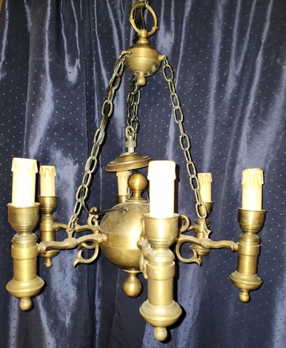 Lampadario sfera ottone 6 - a,