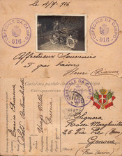 RARA FRANCHIGIA OSPEDALE DA CAMPO 016 - MOTOCICLETTA FRERA - POSTA MILITARE 1916
