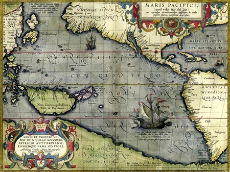 Quadro mappa oceano pacifico - quadro,