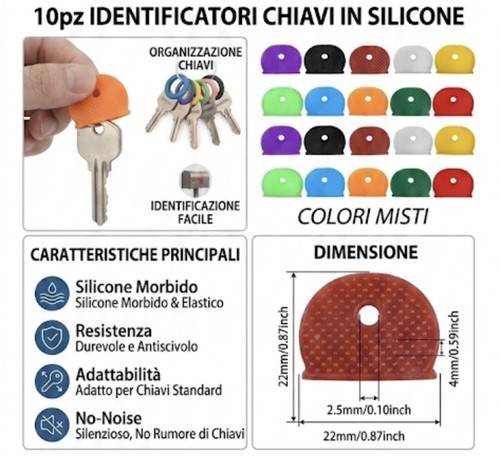 10x coprichiavi silicone - coprichiavi,