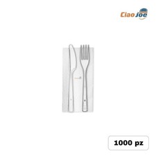 1000 Set Posate Di Plastica Bis Monouso Trasparenti Imbustate Riutilizzabili