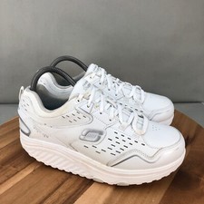 Scarpe da passeggio Skechers Shape Ups donna 9 pelle bianca imbottita schiuma comode