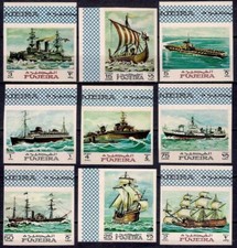 Fujeira 1968 Navi Portaerei Barche Trasporto Guerra Vela Imperf MNH(1)