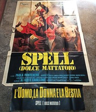 L'UOMO LA DONNA E LA BESTIA SPELL DOLCE MATTATOIO 77 MANIFESTO ORGINALE