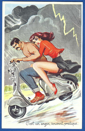 Fumetto vespa scooter - fumetto, moto