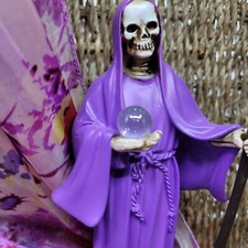 Statua SANTA MUERTE viola 9"