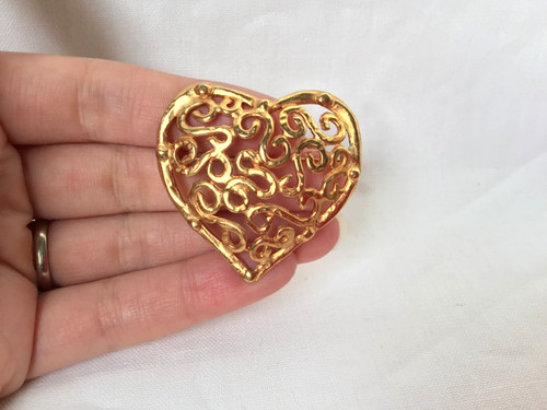 Broche vintage coeur - coeur, dlg