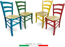 Sedia Legno Venezia Paesana seduta Paglia cucina bar ristorante pub trattoria