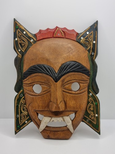 Wooden asian mask handmade - asian,