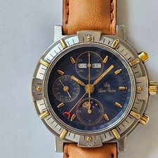 LUCIEN ROCHAT-CRONO-42MM-QUANTIEME-FASI LUNA-ACCIAIO E ORO 18KT-VALJOUX 7751
