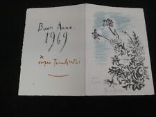ORFEO TAMBURI LITOGRAFIA 1969 BIGLIETTO AUGURI ORIGINALE FIRMATA JESI P.A. C9