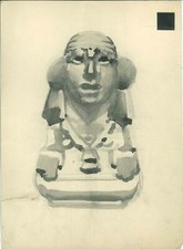709-4) disegno originale pubblicitario eugenio colmo arte azteca