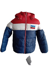LEVIS Piumino Cappuccio Bambino Giubbotto Giubbino Antivento Bomber tg 16 anni