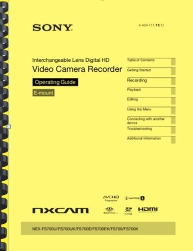 Sony nex fs700 manuale utente - sony,