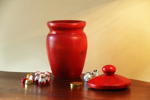 Vaso anfora rosso porta - vaso,