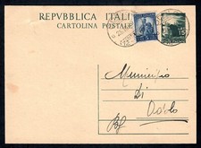 STORIA POSTALE REPUBBLICA 1949