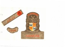 Etichette vintage originali Vino Amarone De Feudis Sona (Verona)