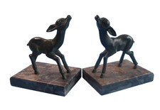 Capelli Antico Serra Libri Cerbiatto Marmo & Regola Art Deco Deer Fawn Bookends
