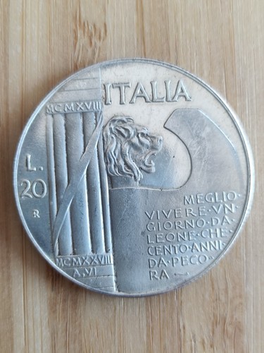Lire mussolini 1943 moneta - 20,