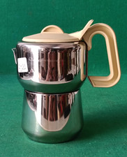 VECCHIA CAFFETTIERA LAGOSTINA VINTAGE 3 TAZZE ACCIAIO INOX ANNI '80 OTTIMA. CY21