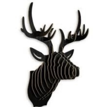 Puzzle 3D Cervo in Legno Nero (Arte dal Mondo WD001MB) cm 64x49x35