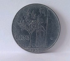 Moneta 100 lire minerva 1959 - 100,