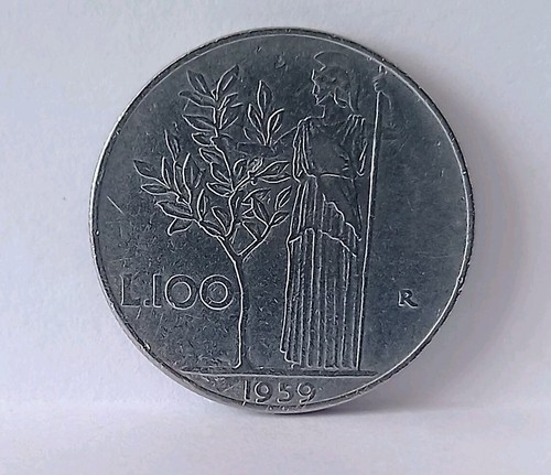 Moneta 100 lire minerva 1959 - moneta,