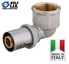 GOMITO FEMMINA A PRESSARE A PINZARE PER TUBO MULTISTRATO ACQUA