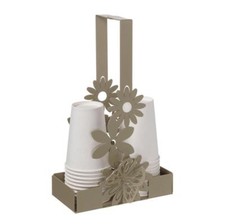 ARTI & MESTIERI PORTABICCHIERI 16 X 8 X H27 CM IN FERRO - MARGHERITE
