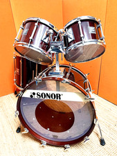 Raro set di conchiglie Sonor Hilite in noce 22,12,13,16