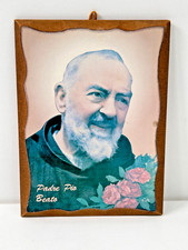 QUADRO SAN PADRE PIO BEATO DI PIETRELCINA VINATGE CONSERVATO BENE ARTE SACRA