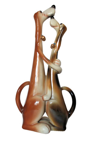 Scultura due cani grandi cani