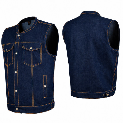 Gilet uomo denim blu - , con